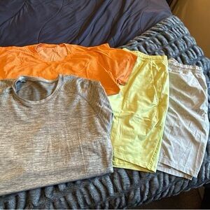 LULULEMON Lined trainer shorts 2 pairs 7” 1 tech longsleeve and 1 short sleeve